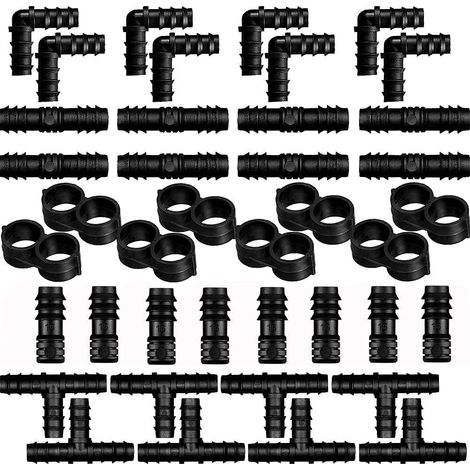 40Pcs Connecteurs de Tuyaux pour 20mm Système d'Irrigation, Raccord D'irrigation Outil D'interface Tuyau D'irrigation de Jardinage Tés Raccord d'Irrigation (Mixte) (1/5)