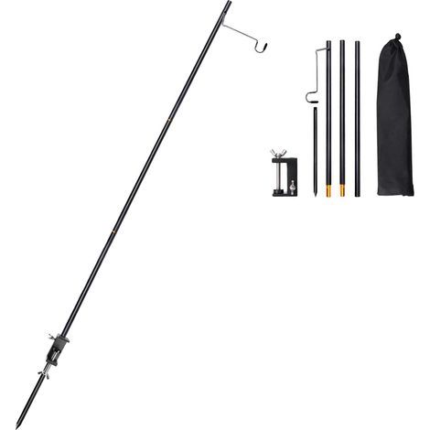 Faltbarer und leichter Camping-Stehleuchte aus Aluminium, Lampenhalter für den Außenbereich für Picknick, Wandern, Angeln (1/5)