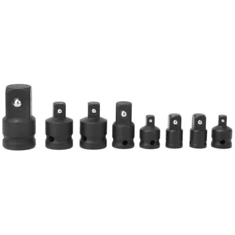 Eosnow Ensemble de convertisseur de clé à chocs CRV de réducteur d'adaptateur de prise noire de 8 pièces (1/4)