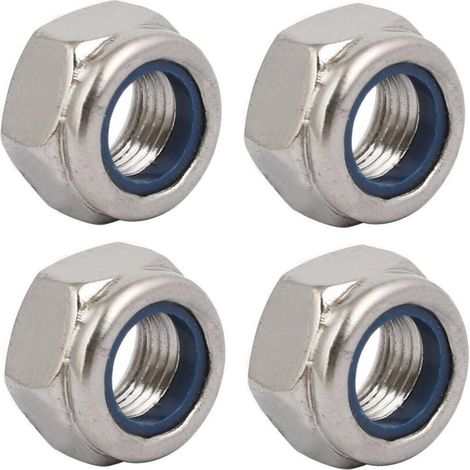 Lot de 4 écrous de blocage filetés à gauche M12 x 1,25 mm en acier inoxydable 304 (1/4)