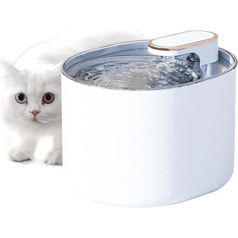 Fontaine à eau pour chat (BLANC) - Ultra silencieuse - 3 L - Filtre sans BPA - Blanche (1/4)