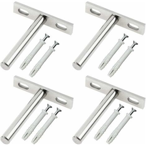royaluxe -Supports en Métal pour Étagère Flottante 79mm Flottant Support d'Etagère Utilisé pour le Support Caché en Bois de Support Mural - 4Pcs (1/5)