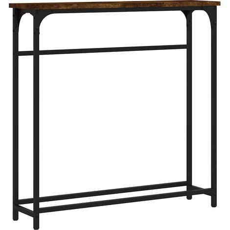 Maison Exclusive - Tavolino Consolle Rovere Fumo 75x19,5x75cm in Legno Multistrato