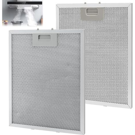 Graisse Couches Pour Grille Hotte Aspirante, Filtre Hotte 32x26 Pack 2 Aluminium Lavables Grille Universelle Filtre Hotte Cata Nettoyer Lavable Lave Vaisselle Durable (1/5)