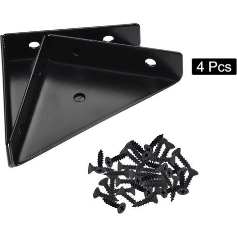 4 escuadras de esquina de acero laminado en frío de 66x66 mm para uniones de muebles (1/5)