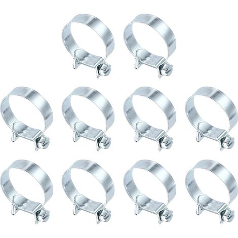 10pcs Collier De Serrage Pour Injection De Carburant 26-28mm Ajustable En Acier Zingué Mini Collier De Serrage Pour Tuyau De Gaz Pour Automobile Agriculture Tuyau (1/5)