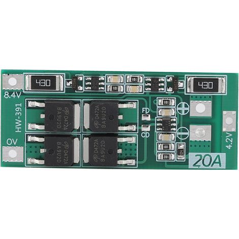 Carte de protection pour batterie lithium 18650 2S avec équilibrage 8.4V-9V HW-391 (1/5)