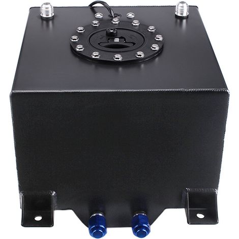 20L Auxiliary Fuel Tank, Aluminum Alloy Buffer Tank, Mirror Polished, 5 Gallon, Plastic Cap with Sensor - Black (1/4)