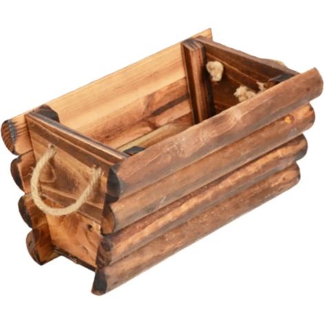 Jardinière décorative rustique en bois, taille S (1/5)