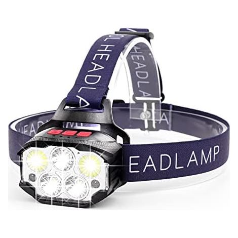 Lampe Frontale Led Rechargeable USB Torche Frontale Puissante avec 1200LM, 14 Modes d’Eclairage, IP65 Étanche, Détecteur de Mouvement pour Pêche, Camping, Randonnée, Cyclisme, Lecture