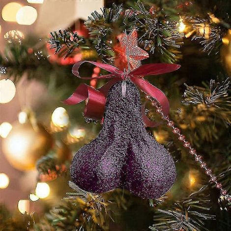 Boules de Noël à suspendre, décorations créatives pour sapin de Noël, violettes (1/5)