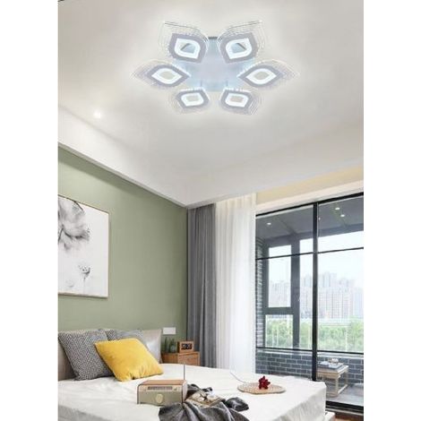 TrAdE Shop Traesio - Lampadario Plafoniera Moderna Soffitto Luce Fredda 6500k Naturale 4000k 55w C27b - -Bianco Freddo -