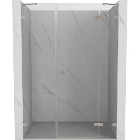 Mexen Lunar porte de douche pivotante droite 140 cm, transparent, nickel brossé - 834S-140-050-97-00-P (1/5)