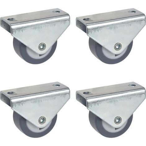 4er Set Möbel-Bockrollen 30 mm mit spurloser TPE-Platte, Tragkraft 105 kg