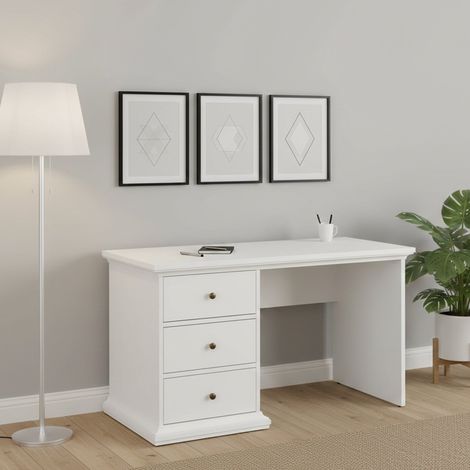 Escritorio Agia, 3 Cajones, 61.6x130x73.9h cm Blanco (1/5)