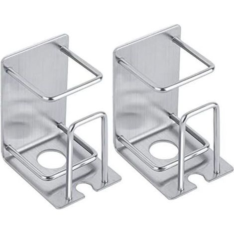 Lot de 2 Brosse à Dents Support Mural adhésif Acier Inoxydable Porte-gobelet pour Salle de Bain (1/4)