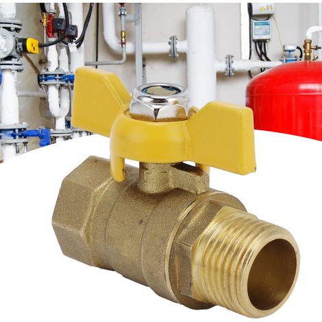 Robinet à Bille pour Gaz G1/2 Mâle en Cuivre Anticorrosion (1/5)