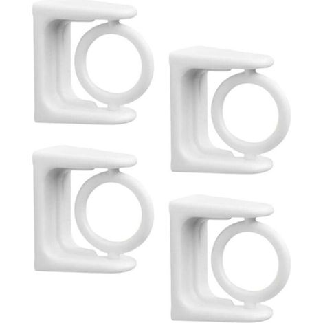 Support mural pour tringle à rideaux – 4 pièces, blanc, en plastique résistant, fixation murale facile (1/5)