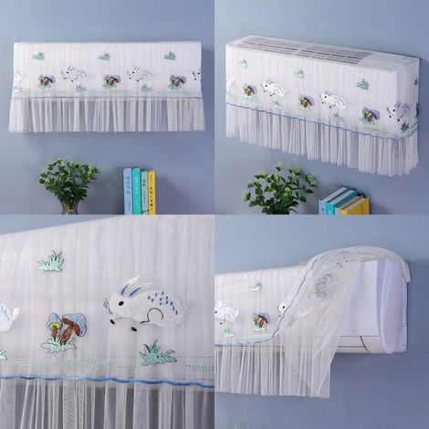 Cache-climatiseur mural pour climatiseur Gree et Midea 1.5P, convient à toutes les saisons, montage mural, bleu en forme de champignon, en forme de lapin, 1,5 à 2 CV, jusqu'à 94 cm. (1/5)