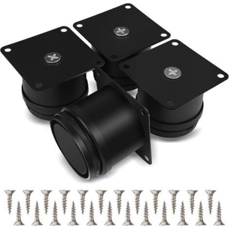 Set of 4 Furniture Legs, 50mm Adjustable Stainless Steel Table Legs, Bathroom Cabinet Desk Kitchen Cabinet Legs, Height Adjustable 0-15 mm Comes with Stainless Steel Screws (1/5)
