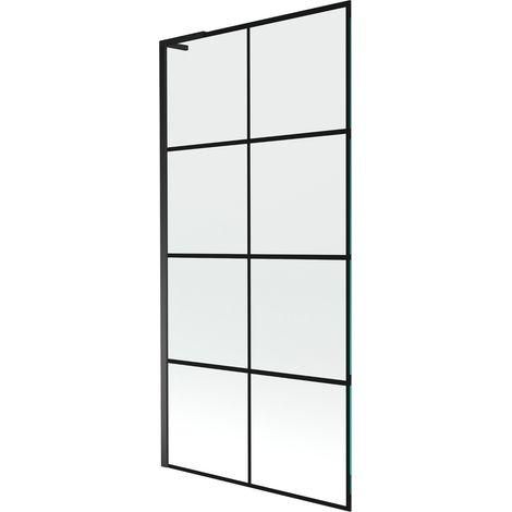 Mexen Next L Badewannenfaltwand 1-flügelig 90 x 150 cm, schwarzes Muster, schwarz - 895-090-000-03-77-70 (1/5)
