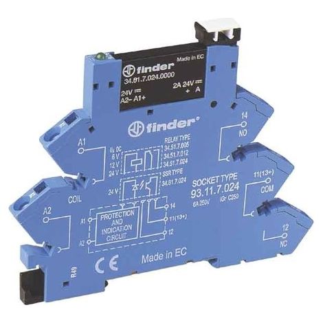 Module de relais d'interface, Finder série Series 38, 2 A, Rail DIN, 30 V, 24 V dc ( Prix pour 1 )