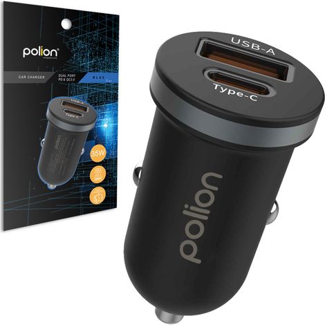 Caricabatterie per auto per telefono 12V USB-C 35W  USB-C  USB-A  QC  PD