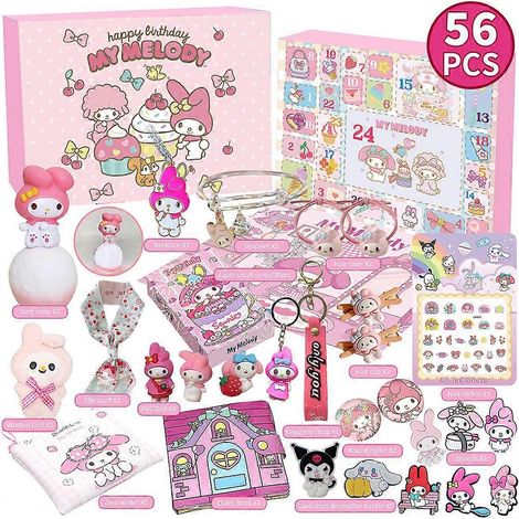 Calendrier de l'Avent 2024 avec Kuromi, My Melody et Cinnamoroll de Sanrio - Accessoires de jeu pour filles - Cadeau - AquaForge