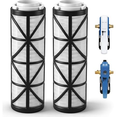 Élément filtrant de rechange lot de 2 adapté pour BWT E1 Einhebelfilter – Préfiltre domestique 100 µm jusqu’à 1 an, remplacement hygiénique sans outil (1/4)