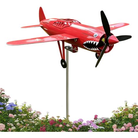 für den Garten Metallschild Flugzeug Haifisch Mund für den