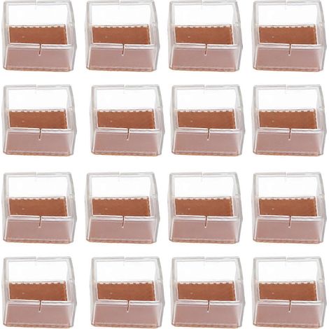 16PCS Chair Leg Floor Protector Anti Slip Silicone Furniture Leg Protector Thickened Transparent Soft Table Leg Cover (1/5)