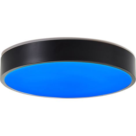 Plafonnier LED brillant Vadin contrôlable par application Tuya, 33 cm, RVB, 2300 lm, dimmable, 3000-6500 K, noir (1/5)