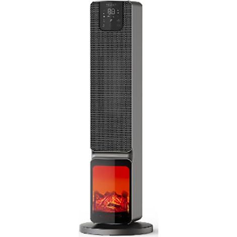 TERMOVENTILATORE CERAMICO A TORRE NERO "ARBE" C/LED MAURER 800-2000W