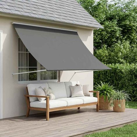 vidaXL Auvent Gris clair 150 x 150 cm