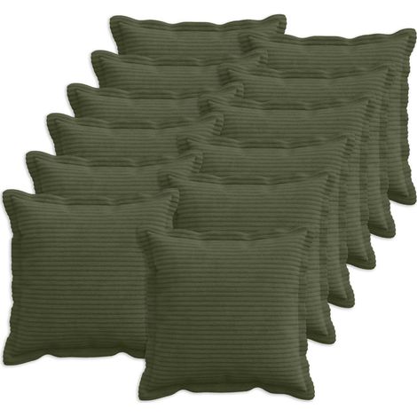 Funda de almohada 12 uds. HOUTEN Verde 45 x 45 cm pana vidaXL