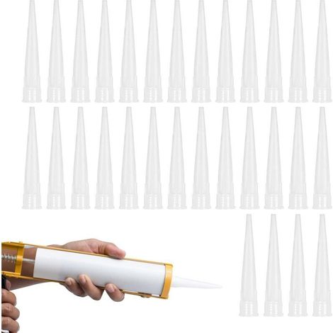 Caulking cartridge sockets – Stainless steel tips, precision points 2 mm to 10 mm, pack of 20