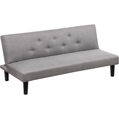 Baroni Home Divano Letto in Tessuto 3 Posti Trasformabile in Letto Imbottito, Divano Reclinabile con Gambe in Plastica da Salotto, Camera degli Ospiti, Apertura 93 cm, 167x70x77 cm, Grigio (1/5)