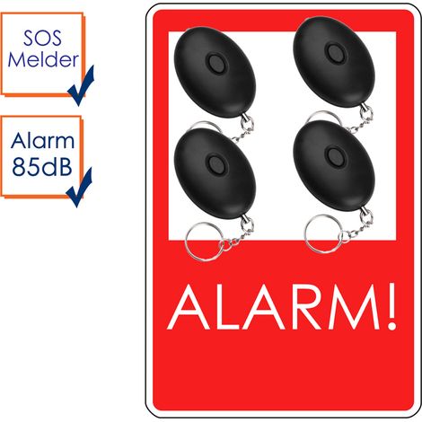 4er-Set Mini-Taschenalarm Überfallalarm SOS-Notruf Personen-Alarm 85dB (1/4)