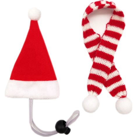 Chapeau De Noel Pour Petit Animal - Avec Écharpe - Ensemble Costume De Fêtes Pour Cochon D Inde - 1 Pièce (1/5)