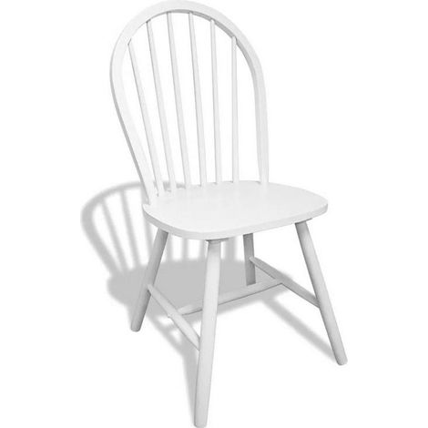 Chaise de salle à manger bois massif blanc Bloum - Lot de 4 (1/3)