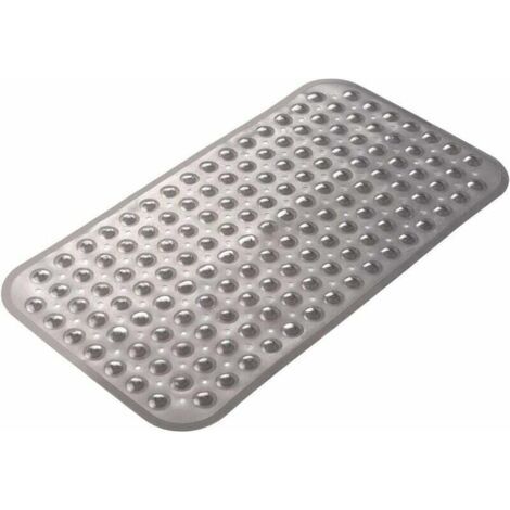 Tapis de Bain, Tapis de Douche Rectangulaire Antidérapant de Taille Moyenne 7038CM avec Ventouse et Trous de Drainage, Tapis de Bain Tapis de Salle de Bain Lavable en Machine (Gris (1/5)