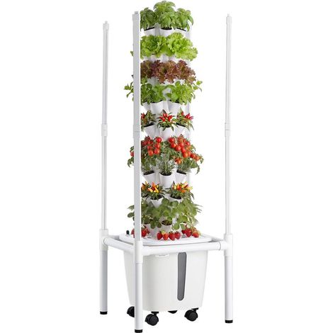 Herbes, fruits et légumes : système hydroponique d’intérieur avec 9 niveaux, réservoir 20 L et roulettes (1/5)