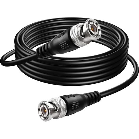 Câble coaxial BNC, câble d'extension BNC mâle vers BNC mâle 75 Ohm pour caméras de vidéosurveillance (5M) (1/5)