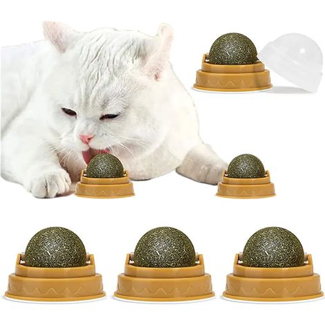 Set aus drei rotierenden Katzenminze-Bällen – zur Unterhaltung und Stimulation Ihrer Katze, interaktiv, fördert Bewegung & Spieltrieb
