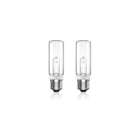 Lampadina alogena tubolare E27 - Confezione da 2 - Vetro trasparente - Dimmerabile 150W - Soggiorno, ufficio, studio - Luce bianca calda 2800K (1/5)