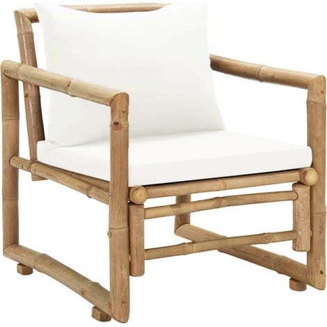 Maison Exclusive - Gartenstühle 2 Stk. mit Polstern und Kissen Ba (1/5)