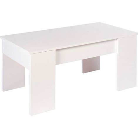 Mesa de centro elevable GALA tablero de partículas melaminizado 90x50x46 cm BLANCO (1/5)
