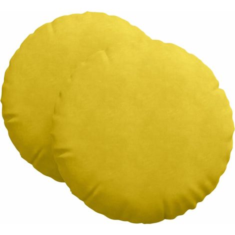 Maison Exclusive - Sitzkissen 2 pcs Gelb Ø 80 x 29 cm Samt