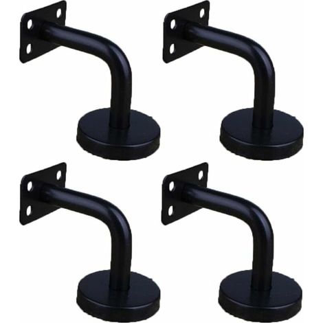 Lot de 4 supports de main courante en acier inoxydable pour montage mural Supports de rampe d'escalier pour garde-corps Supports muraux de rampe d'escalier (feuille plate 60 x 60 mm)