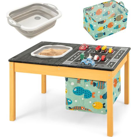 CASART 3-in-1 Kids Sand Water Activity Table Wooden Sensory Table (1/5)
